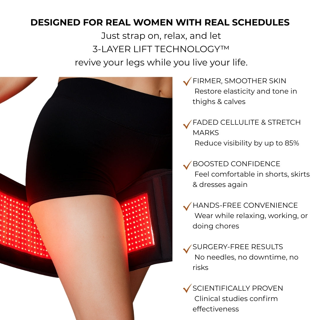 FIRMLY™ LEGS | Dual-Wavelength Red Light Panels with 3-Layer Lift Technology™